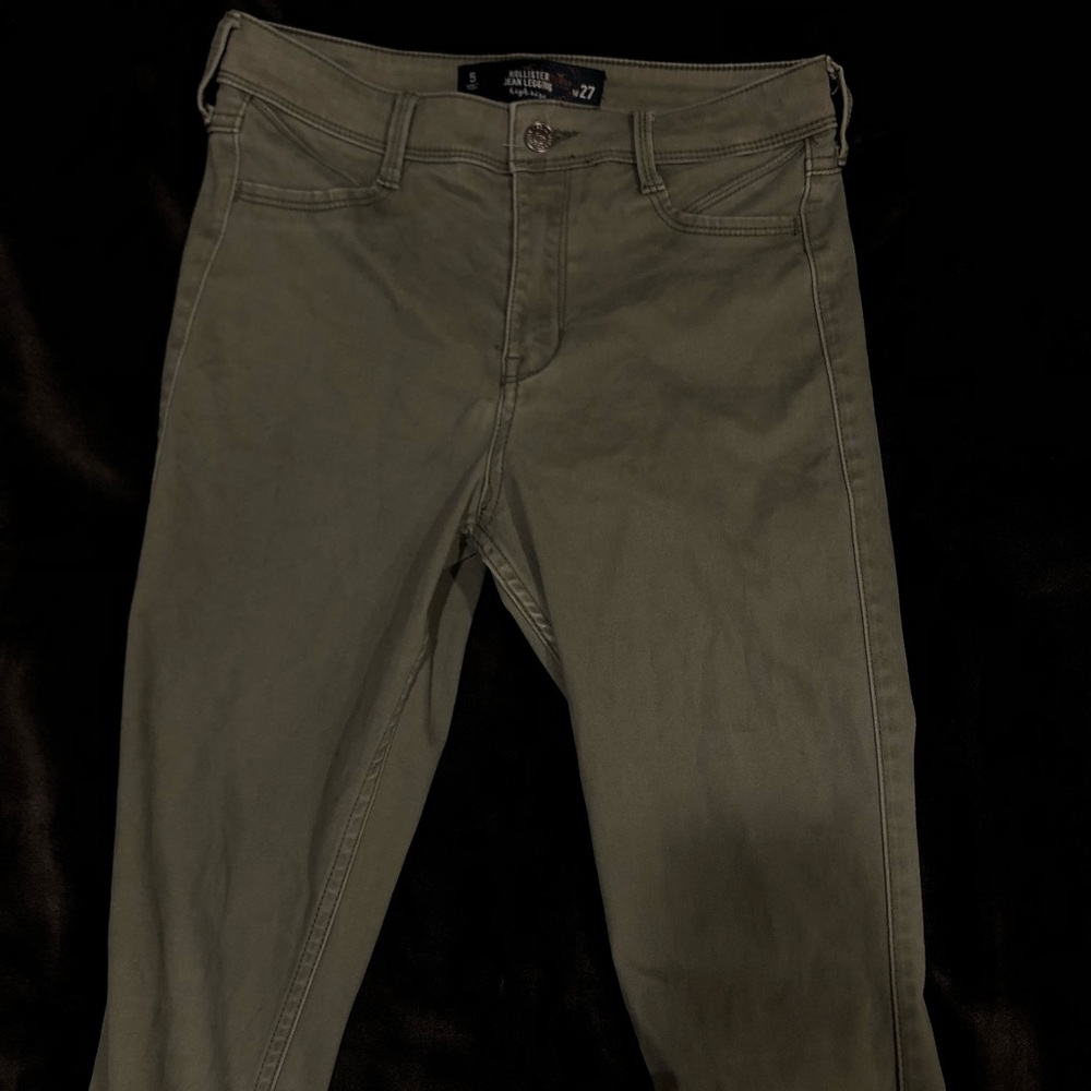Olive high rise jean leggings